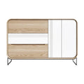 “Moderne Houten Dressoir met Wit en Eenvoudig Ontwerp”