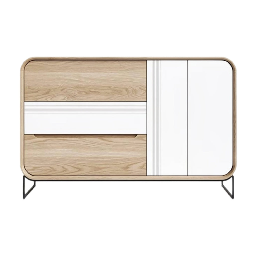 “Moderne Houten Dressoir met Wit en Eenvoudig Ontwerp”
