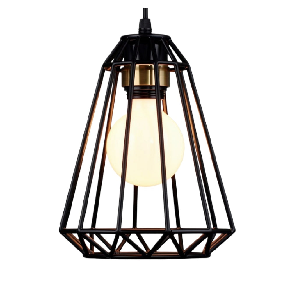 "Moderne Hanglamp met Geweven Metaal en E27 Gloeilamp"