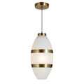 Moderne Hanglamp met Witte Glas en Gouden Accenten