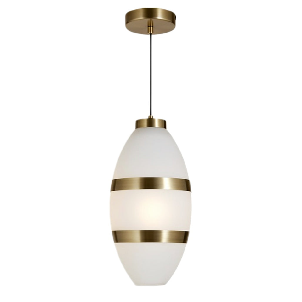 Moderne Hanglamp met Witte Glas en Gouden Accenten
